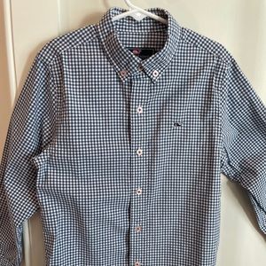 Vineyard Vines Gingham Checked Whale Button down Shirt, Size 7